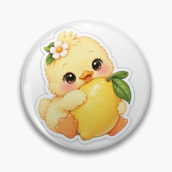 Item preview, Title Cute Baby Chick Hugging Fresh Lemon designed and sold by DesignByUmza.