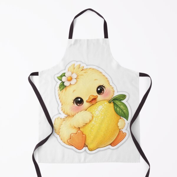 Item preview, Title Cute Baby Chick Hugging Fresh Lemon designed and sold by DesignByUmza.