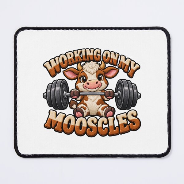 Item preview, Working On My Mooscles Moo Muscles Workout Design designed and sold by ArtDesignTp.