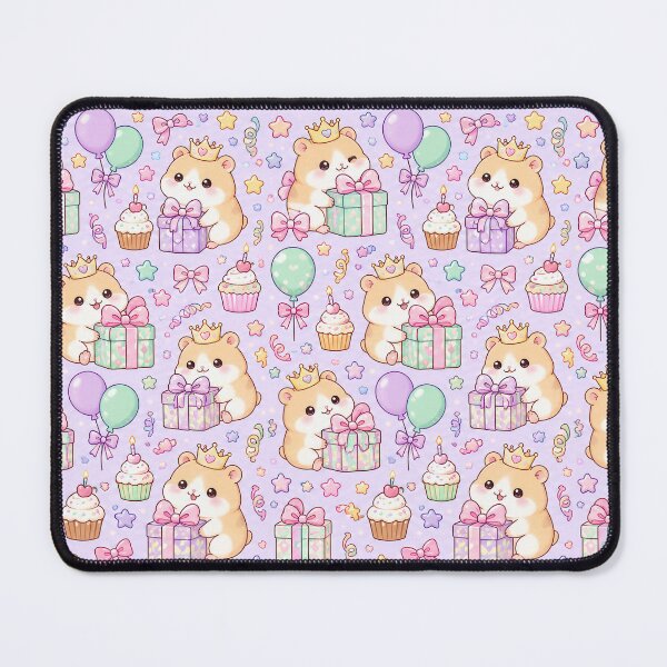 Item preview, Kawaii Birthday Baby Hamster Gift Stack Pattern designed and sold by Soft Berry Studio.