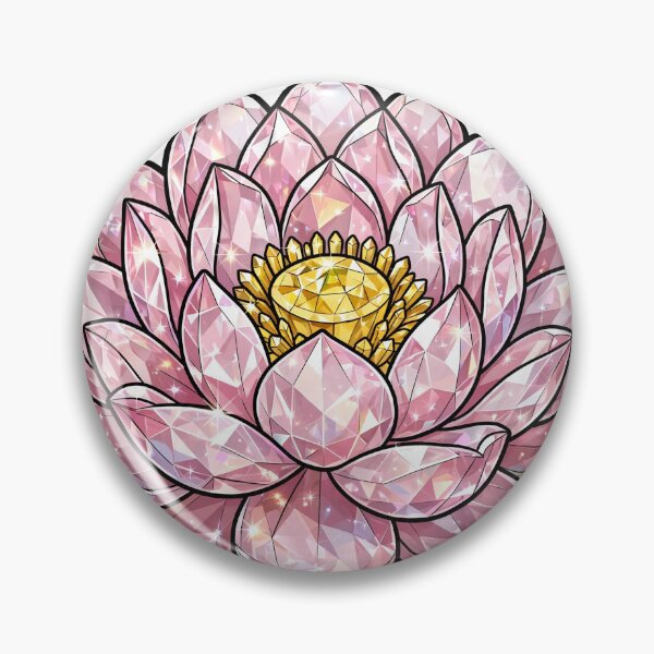 Item preview, Pink Lotus Crystal Sticker - Rose Quartz Diamond Flower designed and sold by FineLineBotanical .