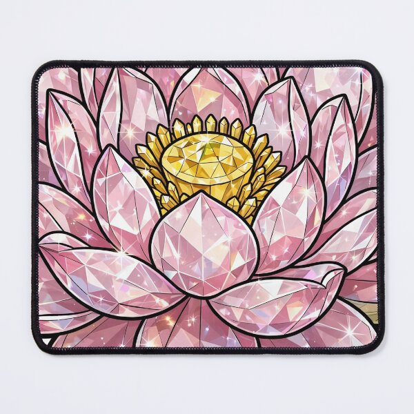 Item preview, Pink Lotus Crystal Sticker - Rose Quartz Diamond Flower designed and sold by FineLineBotanical .