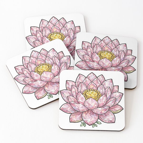 Item preview, Pink Lotus Crystal Sticker - Rose Quartz Diamond Flower designed and sold by Crystal Critters .