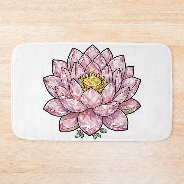 Item preview, Pink Lotus Crystal Sticker - Rose Quartz Diamond Flower designed and sold by FineLineBotanical .