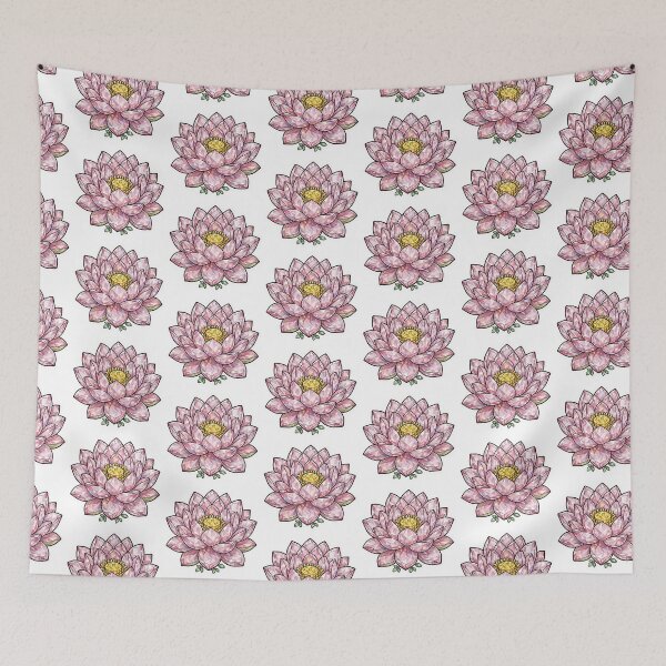 Item preview, Pink Lotus Crystal Sticker - Rose Quartz Diamond Flower designed and sold by FineLineBotanical .