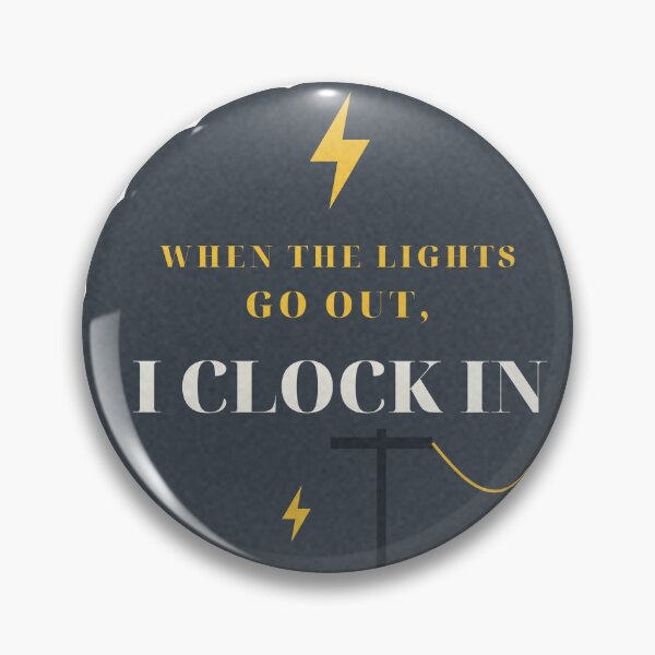 Item preview, When the Lights Go Out Electrician Storm Badge Tee designed and sold by thestevebro.
