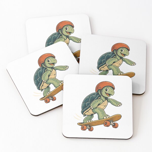 Item preview, Skateboarding Turtle - Retro Animal Skater designed and sold by cybersilverhand.
