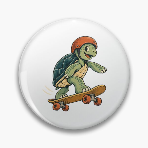 Item preview, Skateboarding Turtle - Retro Animal Skater designed and sold by cybersilverhand.