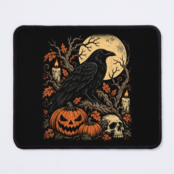 Item preview, Gothic Raven With Pumpkins Under Full Moon designed and sold by NoeValdric.