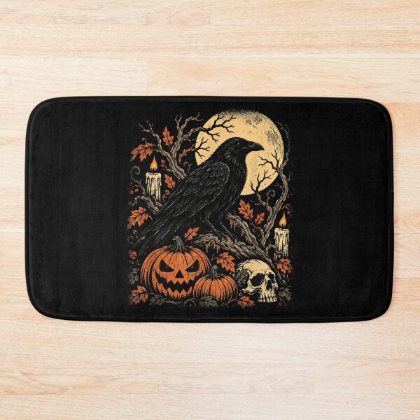 Item preview,  Gothic Raven With Pumpkins Under Full Moon designed and sold by NoeValdric.