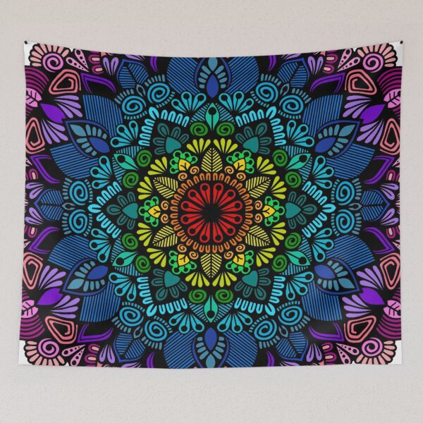 Item preview, Starburst Nebula Vibrant Geometric Mandala designed and sold by FioreDiCiliegio.