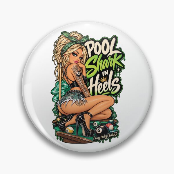 Item preview, Pool Shark In Heels – Sassy Pool Girl Billiards Design designed and sold by Crazyhuskychick.
