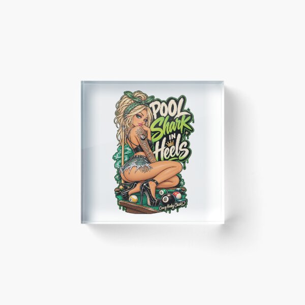 Item preview, Pool Shark In Heels – Sassy Pool Girl Billiards Design designed and sold by Crazyhuskychick.