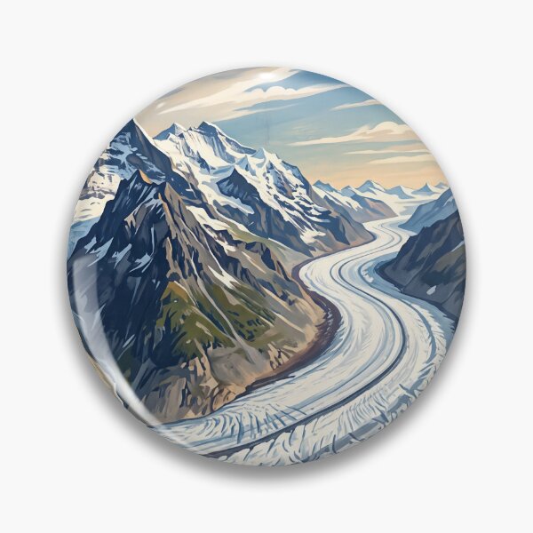 Item preview, Aletsch Glacier Switzerland Vintage Travel Poster – Jungfrau Aletsch Swiss Alps Valais designed and sold by Bomax121.