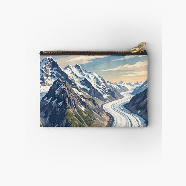 Item preview, Aletsch Glacier Switzerland Vintage Travel Poster – Jungfrau Aletsch Swiss Alps Valais designed and sold by Bomax121.