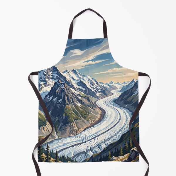 Item preview, Aletsch Glacier Switzerland Vintage Travel Poster – Jungfrau Aletsch Swiss Alps Valais designed and sold by Bomax121.