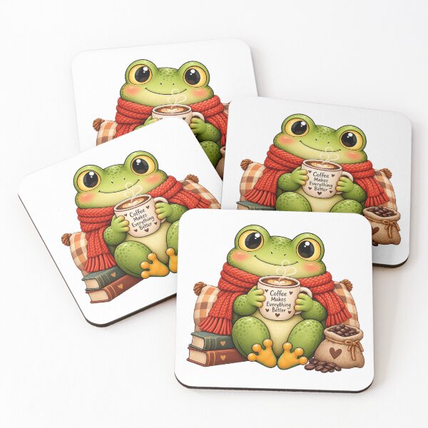 Item preview, Cute Coffee Frog – Cozy Caffeine Lover designed and sold by Morty'sArt.
