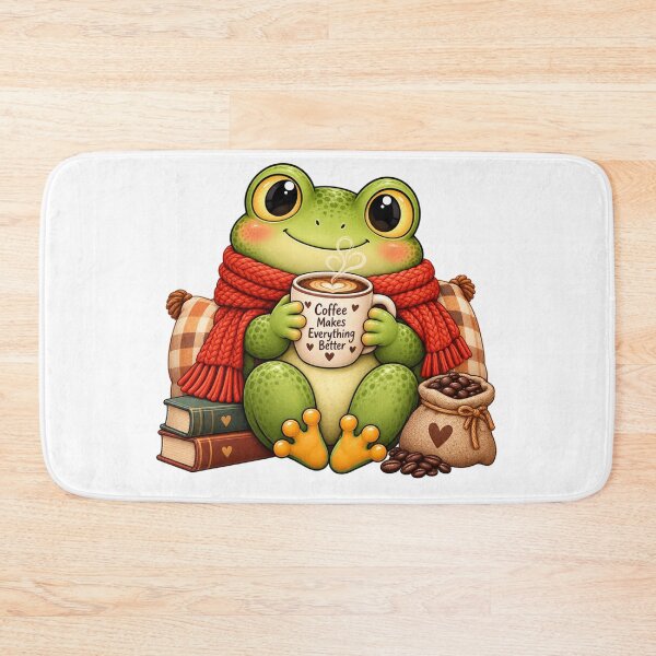Item preview, Cute Coffee Frog – Cozy Caffeine Lover designed and sold by Morty'sArt.