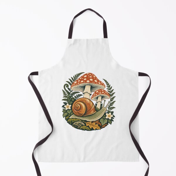 Item preview, Snail and Toadstools - Cottagecore Mushroom Garden designed and sold by cybersilverhand.