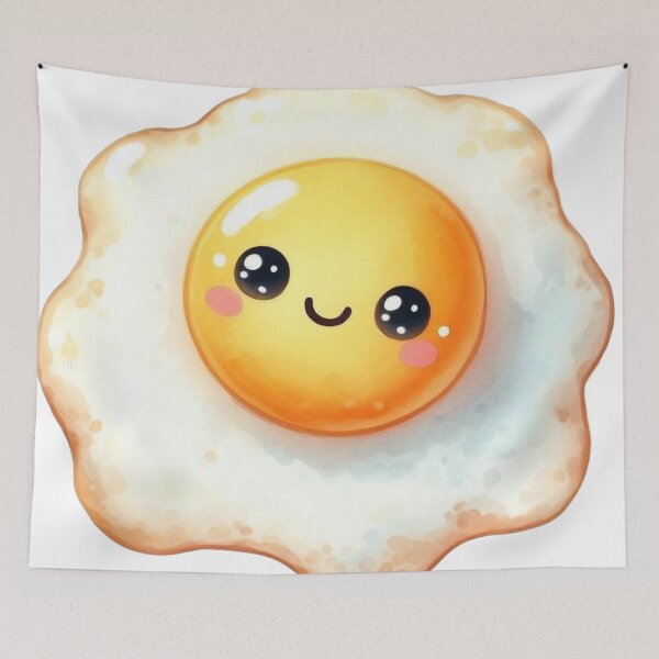 Item preview, Cute Smiling Kawaii Fried Egg Illustration    designed and sold by DesignByUmza.
