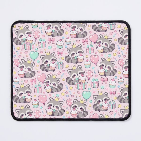 Item preview, Kawaii Birthday Baby Raccoon Cupcake Pattern designed and sold by Soft Berry Studio.