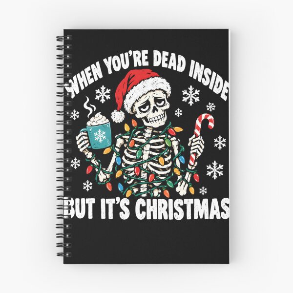 Item preview, When You're Dead Inside But It's Christmas Lights Funny Skeleton Coffee Xmas designed and sold by clothesy7.