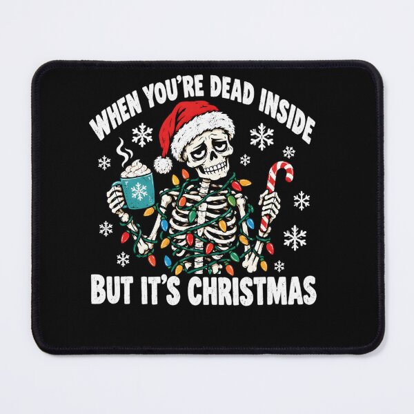 Item preview, When You're Dead Inside But It's Christmas Lights Funny Skeleton Coffee Xmas designed and sold by clothesy7.