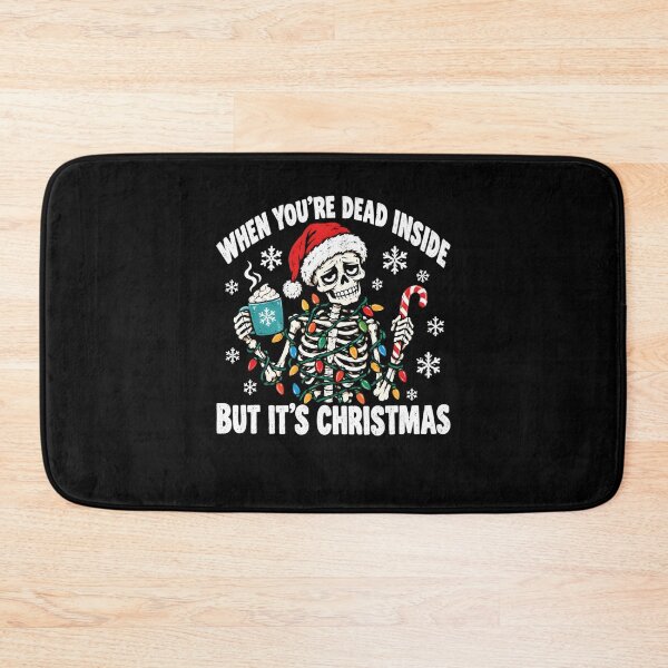 Item preview, When You're Dead Inside But It's Christmas Lights Funny Skeleton Coffee Xmas designed and sold by clothesy7.