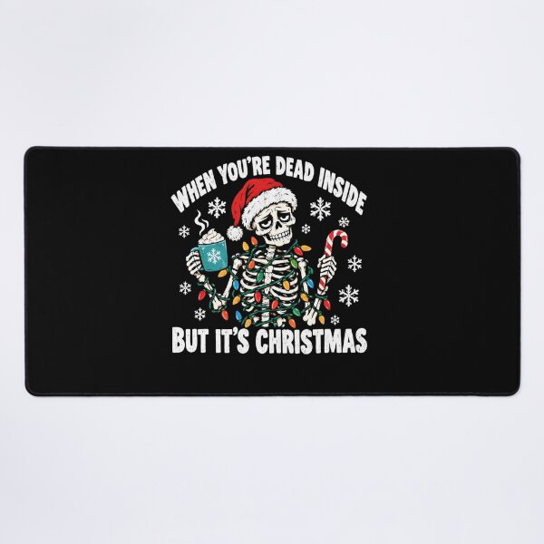 Item preview, When You're Dead Inside But It's Christmas Lights Funny Skeleton Coffee Xmas designed and sold by clothesy7.