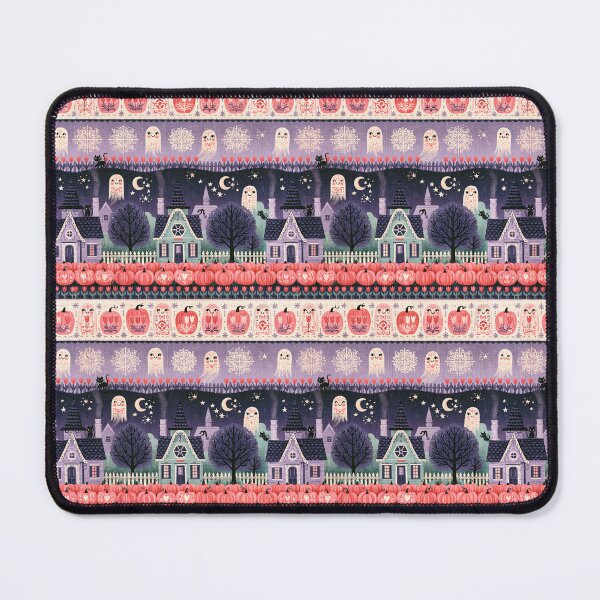 Item preview, Whimsical Halloween Ghosts & Pumpkins Folk Art Pattern designed and sold by Derek Gillette.