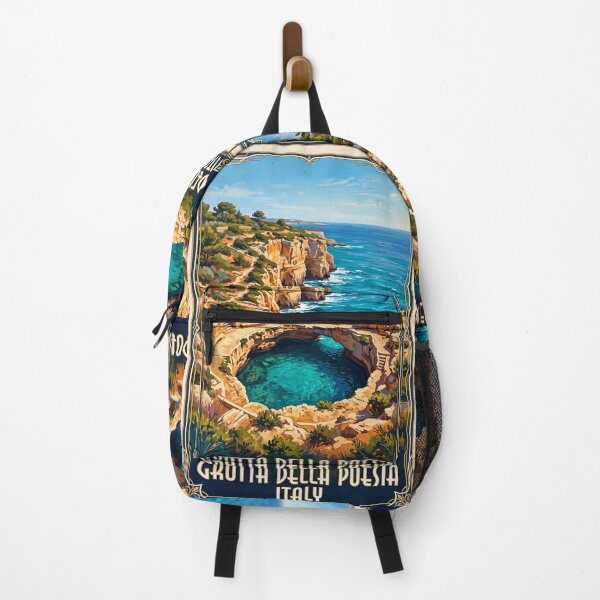 Item preview, Grotta della Poesia Italy Vintage Travel Poster – Roca Vecchia Salento Puglia Sea Cave designed and sold by Bomax121.