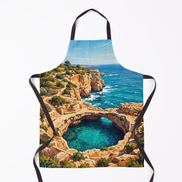Item preview, Grotta della Poesia Italy Vintage Travel Poster – Roca Vecchia Salento Puglia Sea Cave designed and sold by Bomax121.