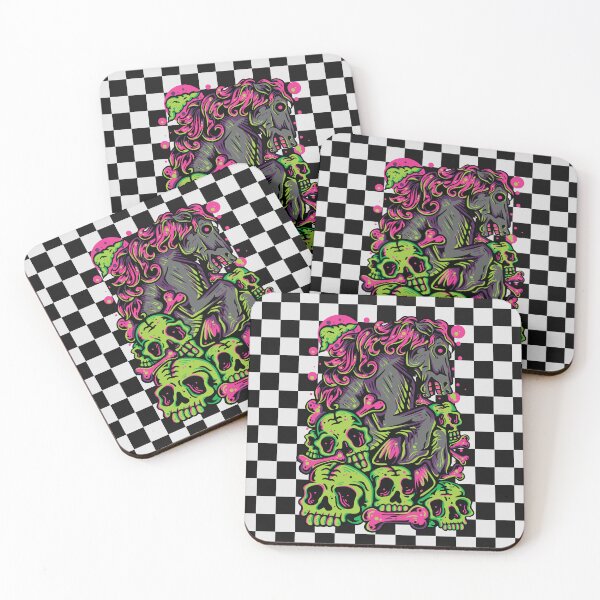 Item preview, Checkered Zombie Horse and Skulls designed and sold by Side By Side Studio.