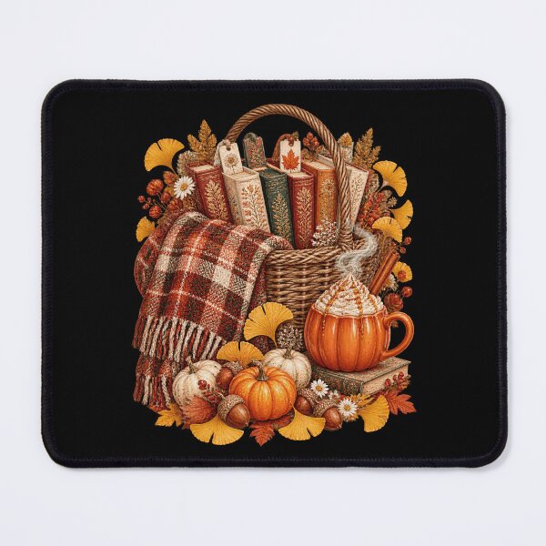 Item preview, Cozy Autumn Reading Picnic Basket Books Plaid designed and sold by barfikalart.