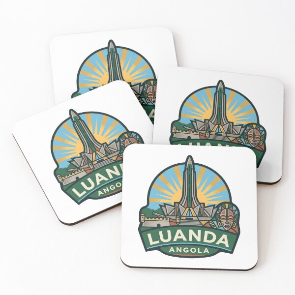 Item preview, Unique Luanda Angola Travel Badge, Agostinho Neto Mausoleum & Chokwe Mask Heritage Emblem designed and sold by raedattia.
