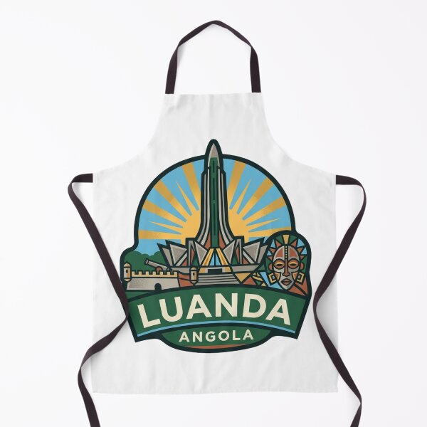 Item preview, Unique Luanda Angola Travel Badge, Agostinho Neto Mausoleum & Chokwe Mask Heritage Emblem designed and sold by raedattia.