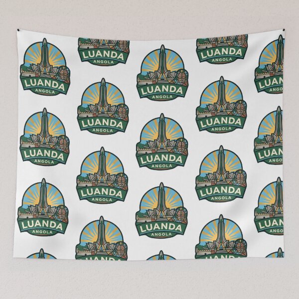 Item preview, Unique Luanda Angola Travel Badge, Agostinho Neto Mausoleum & Chokwe Mask Heritage Emblem designed and sold by raedattia.