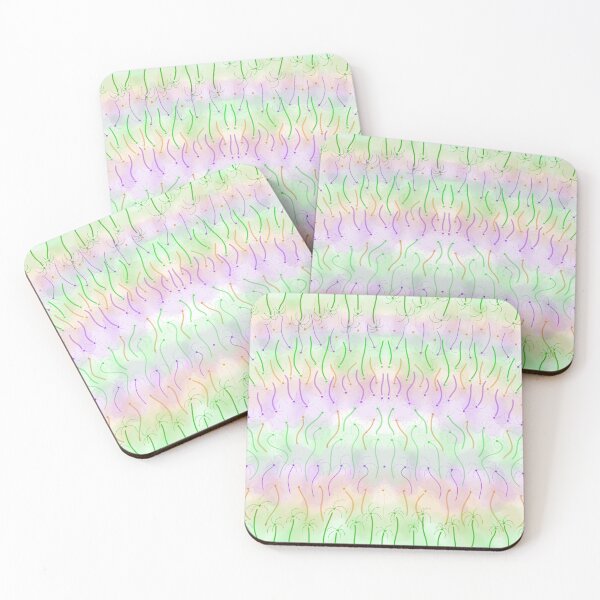 Item preview, pastel rainbow wavy abstract line pattern designed and sold by Bywithrose instant studio.