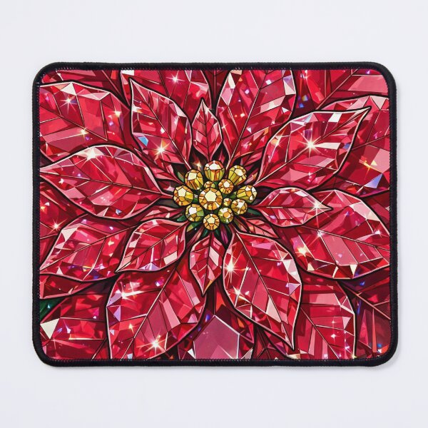 Item preview, Red Poinsettia Crystal Sticker - Ruby Diamond Christmas Flower designed and sold by FineLineBotanical .
