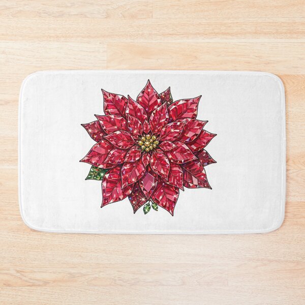 Item preview, Red Poinsettia Crystal Sticker - Ruby Diamond Christmas Flower designed and sold by FineLineBotanical .