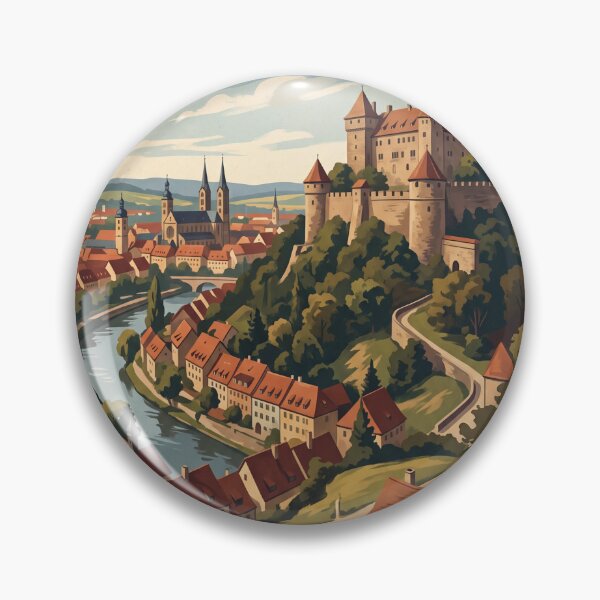 Item preview, Bamberg Altenburg Germany Vintage Travel Poster – Altenburg Castle Old Town Franconia designed and sold by Bomax121.