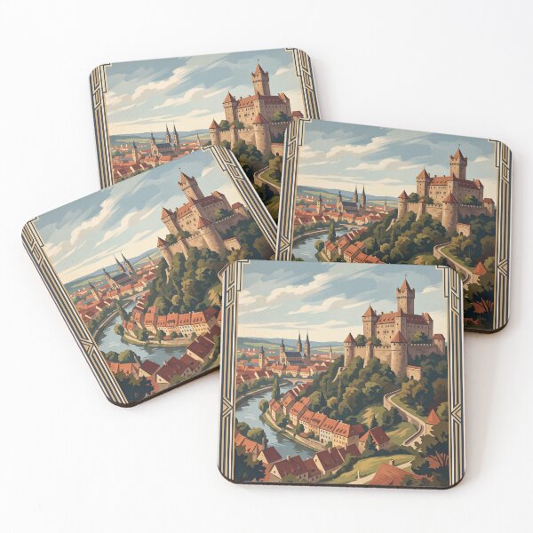 Item preview, Bamberg Altenburg Germany Vintage Travel Poster – Altenburg Castle Old Town Franconia designed and sold by Bomax121.