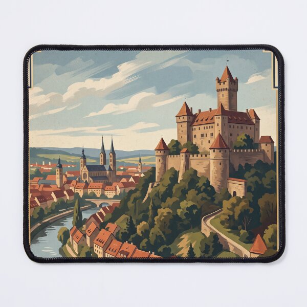 Item preview, Bamberg Altenburg Germany Vintage Travel Poster – Altenburg Castle Old Town Franconia designed and sold by Bomax121.