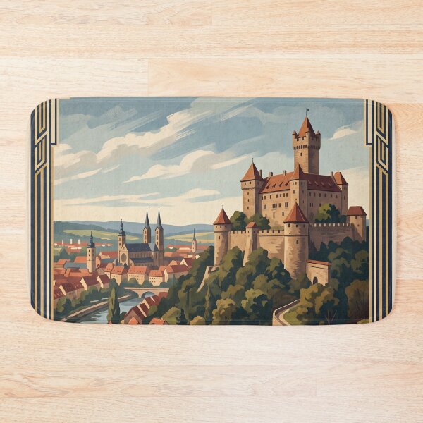 Item preview, Bamberg Altenburg Germany Vintage Travel Poster – Altenburg Castle Old Town Franconia designed and sold by Bomax121.