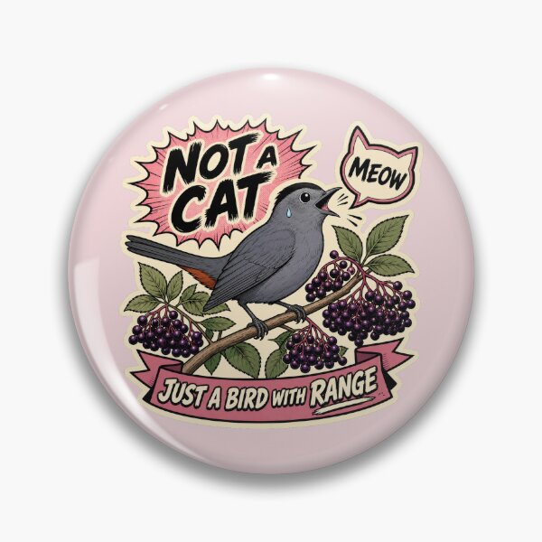 Item preview, Gray Catbird Elderberry Meow Funny Manga Bird Sticker designed and sold by shifumart.