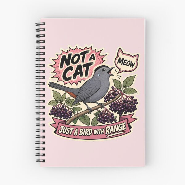 Item preview, Gray Catbird Elderberry Meow Funny Manga Bird Sticker designed and sold by shifumart.