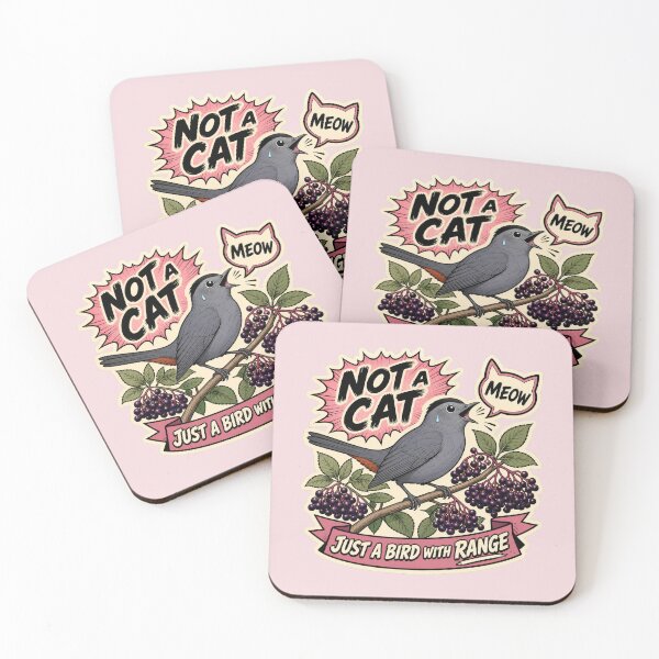 Item preview, Gray Catbird Elderberry Meow Funny Manga Bird Sticker designed and sold by shifumart.