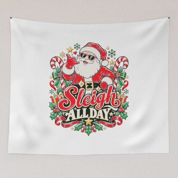 Item preview, Sleigh All Day Cool Santa Christmas designed and sold by Unfiltered-Still-Here.