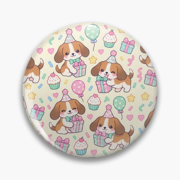 Item preview, Kawaii Birthday Beagle Pattern designed and sold by Soft Berry Studio.