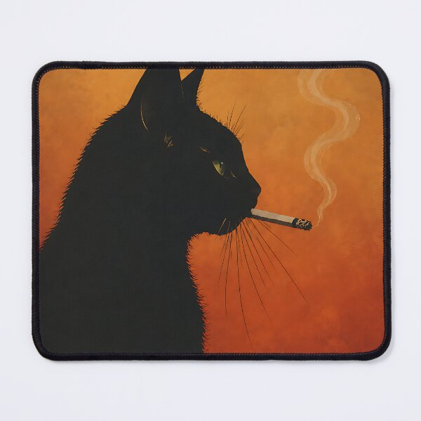 Item preview, Cool Black Cat Smoking Cigarette Vintage Noir Poster Art designed and sold by artswag.